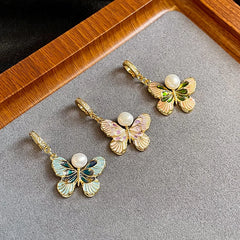 Female Butterfly Shape 18k Gold-plated Freshwater Pearl Necklace Pendant Elegant Trendy Dainty Low MOQ in Stock Daily Jewelry