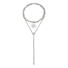 Fashion Simple Beads Sun Sweater Chain Necklaces for Girls Dainty Layered Wear Jewelry Suits Sets for Women Ladies Accessories