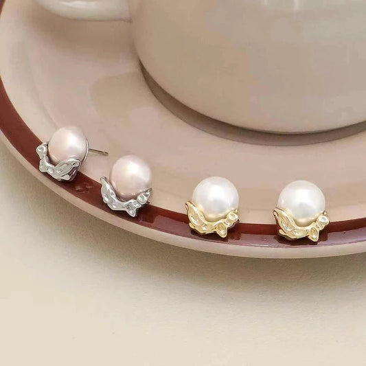 Women Minimalistic Imitation Pearl Small Stud Earring Fashion Elegant Graceful Simple Bulk Jewelry Accessories for Female Office