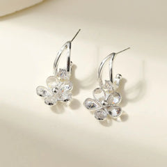 Graceful Elegant Imitation Pearl Drop Earrings for Girls Glitter Flowers Jewelry for Women Ladies Accessories Wholesale Chic