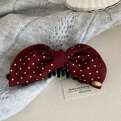 Fashion Bowknot Polka Dot Hair Clips for Girls Sweet Elegant Trendy Banana Clips for Women Ladies Hair Accessories in Stock
