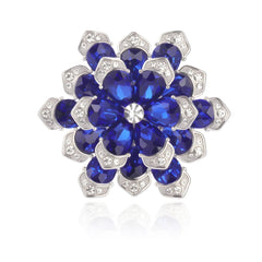 Fashion Glitter New Design Rhinestone Brooches for Girls Sparkle Flowers Floral Pins Jewelry for Women Ladies Accessories Chic