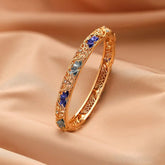 Copper Fashion Floral Elegant Bangles for Girls Dainty Bold Vintage Jewellry for Women Ladies Accessories Chinese Supplier