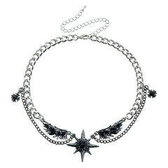 Fashion Star Demon Angel Link Necklaces for Girls Trendy Stylish Gothic Jewellry for Women Ladies Accessories Wholesale Supplier