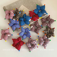 Fashion Star Leopard Polka Dot Scrunchies for Baby Girls Colorful Hair Ties for Kids Children Hair Accessories Chinese Supplier