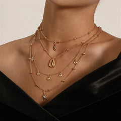 Fashion Trendy Glitter Rhinestone Necklaces for Girls Sweet Elegant Layered Wearing Jewellry for Women Ladies Accessories