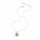 Fashion Clear Quartz Copper 18K Gold Necklaces for Girls Sweet Beads Jewelry for Women Ladies Wholesale Bulk China Factory