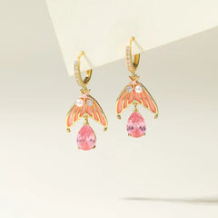 Fashion Ocean Sea Rhinestone Mermaid Drop Earrings for Girls Elegant Cute Jewelry for Women Ladies New Fresh Accessories Chic