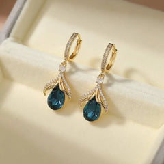 Elegant Luxurious Rhinestone Glitter Fine Drop Earrings for Girls Butterfly Sparkle Jewelry for Women Ladies Accessories Chic