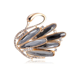 Fashion Swan Glitter Animals Elegant Brooches for Girls Glamorous Charms Trendy Pins Jewelry for Women Ladies Accessories
