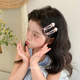 Pink Solid Color Heart Shaped Glitter Lustrous Hair Clips for Baby Girls Sweet Cute Bowknot Alligator for Kids Hair Accessories
