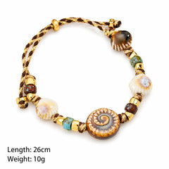 Unisex 18k Gold-plated Ceramic Braided Rope New Design Necklace Bracelet Low MOQ in Stock Fashion Jewelry Set for Causal Use