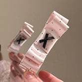 Women's Banana Clips Pink Korean Polka Dot Bowknot Hair Clips for Girls Elegant Sweet Barrette Party Hair Accessories Wholesale
