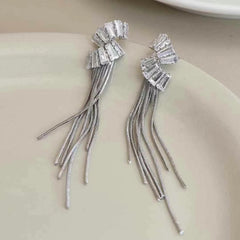 Female Tassel Shape Butterfly Decorative Drop Earring Luxurious Fashion Glamorous Trendy Wholesale Jewelry Accessories for Daily