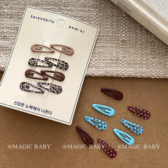 Fashion Polka Dot Leopard Print Simple Hair Clips for Baby Girls Durable Snap Clips for Kids Children Hair Accessories in Stock