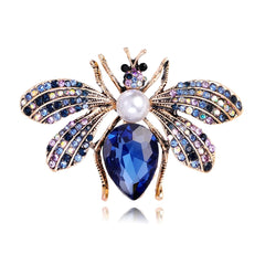Fashion Luxury Animals Bees Vintage Rhinestone Brooches for Girls Sweet Elegent Retro Pins Jewelry for Women Ladies Accessories