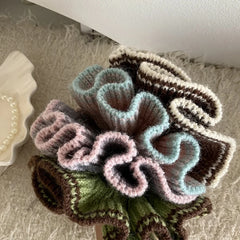 Fashion Elegant Flower French Style Scrunchies for Girls Trendy Graceful Chic Hair Ties for Women Ladies Hair Accessories