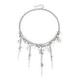 Fashion Sweet Tassel Star Elegant Necklaces for Girls Dainty Glamorous Charms Jewelry for Women Ladies Accessories Wholesale