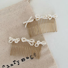 Elegant French Style Imitation Pearl Hair Clips for Baby Girls Fashion Princess Pins Combs for Kids Children Hair Accessories