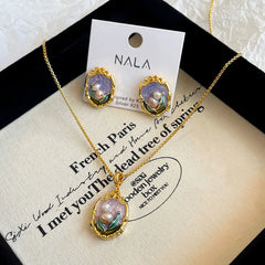 Fashion S925 Silver 18K Gold Plated Jewelry Sets for Girls Freshwater Pearl Earrings Necklaces for Women Ladies Wholesale Bulk