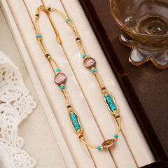 Fashion Baroque Pearl Turquoise Tiger Eye Stone 18K Gold Plated Jewelry Sets for Girls Necklaces Bracelets for Women Ladies