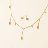 Glamorous Refined Dainty Charms Necklaces for Girls Elegant Stud Earrings Jewelry Sets for Women Ladies Accessories Wholesale