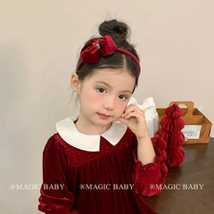Fashion Solid Color Bowknot Hair Band for Baby Girls Cute Kawaii Elegant Vintage Head Band for Kids Children Hair Accessories
