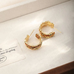 Fashion Copper Wire S925 Silver Hoop Earrings for Girls Simple Natural Stone Jewelry for Women Ladies Wholesale China Supplier