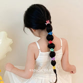 Hot Sale Kids Elastic Scrunchies Durable Ponytail Hold Solid Color Fashionable Daily Hair Ties Accessory Sweet Simple Bulk Stock