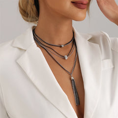 Fashion Metal Elegant Stylish Trendy Tassel Necklaces for Girls Glamorous Refined Jewellry for Women Ladies Accessories Chic