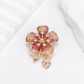 Fashion Flowers Glitter Sparking Floral Brooches for Girls Sweet Simple Pins Jewelry for Women Ladies Accessories New Design