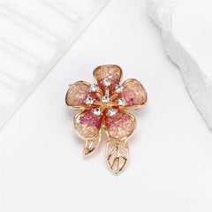 Fashion Flowers Glitter Sparking Floral Brooches for Girls Sweet Simple Pins Jewelry for Women Ladies Accessories New Design