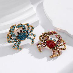 Fashion Crab Glitter Rhinestone Sparking Brooches for Girls Animals Pins Jewelry for Women Ladies Accessories Chinese Supplier