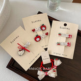 2025 Hot Sale Small Alligator Clips Fruits Animal Bowknot Decorative Hairpins Cute Sweet Fabric Accessories for Kids Fashionable