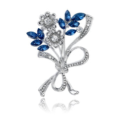 Fashion Glitter Flowers Sparking Rhinestone Brooches for Girls Sweet Dainty Pins Jewelry for Women Ladies Accessories New Design
