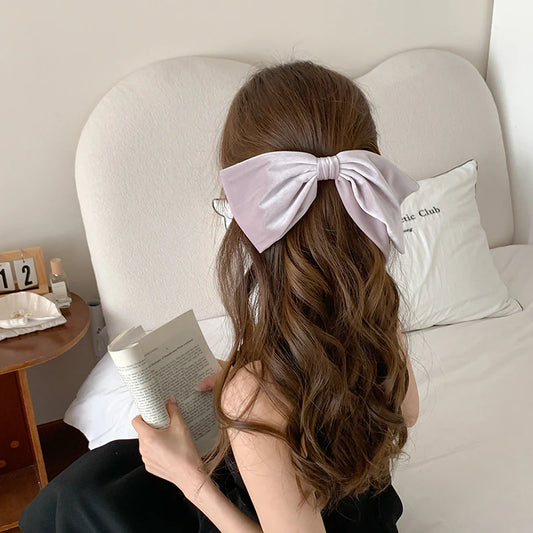 Famale Velvet Bowknot Hair Clips Purple Fashion Elegant Large Barrette for Daily Party Wholesale Women's Clips Hair Accessories