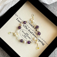 Fashion Natural Stone Crystal Freshwater Pearl Beads Bracelets for Girls Sweet Lucky Jewelry for Women Ladies Wholesale Bulk