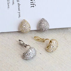 Fashion Sweet Glitter Dainty Refined Clip on Earrings for Girls Sparkle Trendy Jwelleries for Women Ladies Accessories Chic