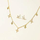 Fashion Luxury Refined Charms Necklaces for Girls Sweet Elegant Stud Earrings Jewelry Sets for Women Ladies Accessories Chic