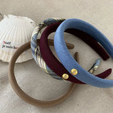 Women Blue Brown Wide Headbands Fashion Elegant Vintage High Quality in Store Hairbands Accessories for Female Daily Causal Use