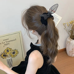 Fashion Trendy Simple Minimalistic Bowknot Scrunchies for Girls Solid Color Elegant Hair Ties for Women Ladies Hair Accessories