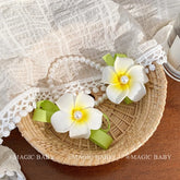 Fashion Flower Imitation Pearl Luxurious Scrunchies for Baby Girls Sweet Cute Elegant Hair Ties for Kids Child Hair Accessories