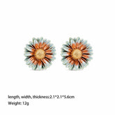 Fashion S925 Silver Flower Chrysanthemum Stud Earrings for Girls 18K Gold Plated Jewelry for Women Ladies Wholesale Bulk Low MOQ