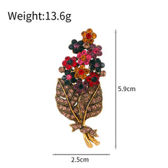 Fashion Trendy Glitter Vintage Retro Brooches for Girls Luxury Rhinestone Pins Jewelry for Women Ladies Accessories Wholesale