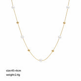Fashion Glass Pearl Copper Beads Necklaces for Girls Simple Elegant Classic French Style Jewelry for Women Ladies Wholesale