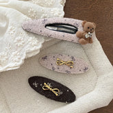 Sweet Fur Cute Animals Bowknot Hair Clips for Girls Bear Elegant Snap Clips for Women Ladies Hair Accessories Chinese Supplier