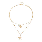 Fashion Layered Wearing Sweater Chain Necklaces for Girls Sweet Sea Ocean Elegant Jewelry for Women Ladies Accessories Wholesale