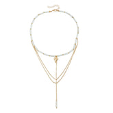 Fashion INS Style Heart Shaped Elegant Necklaces for Girls Sweater Chains Jewelry Sets Suits for Women Ladies Accessories