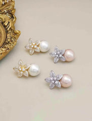 Sweet Elegant Simple Flower Stud Earrings for Girls Cute Luxurious Jewellry for Women Ladies Accessories Chinese Supplier Chic