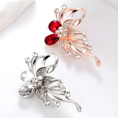 Fashion Glitter Sparking Rhinestone Brooches for Girls Sweet Flowers Floral Pins Jewelry for Women Ladies Accessories Wholesale